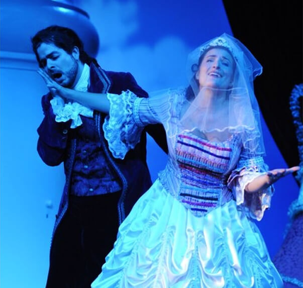 On stage in an opera production